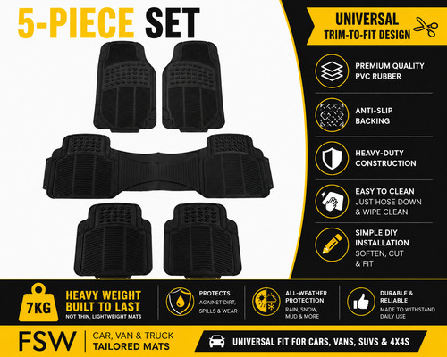 Car floor mats pvc black - floor,