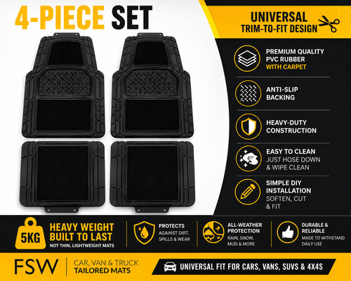 Car floor mats pvc black - car,
